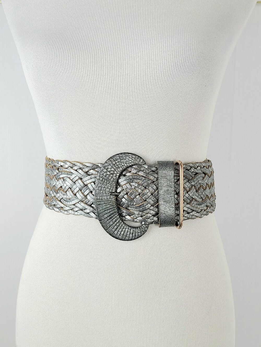 Linea Pelle Handmade Wide Oversized Braided Woven Genuine Leather Belt